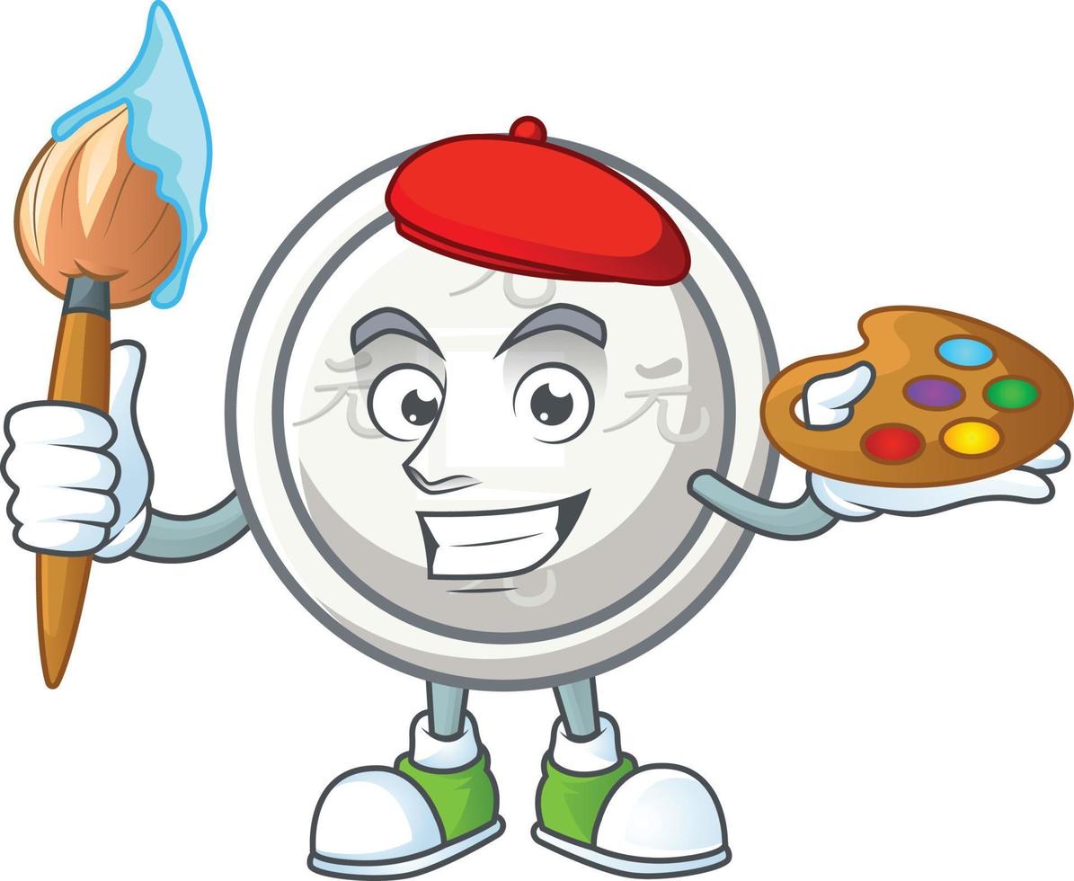 Chinese silver coin cartoon character style vector