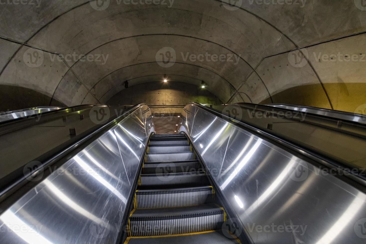 Underground Metro subway moving escalator in washington dc photo