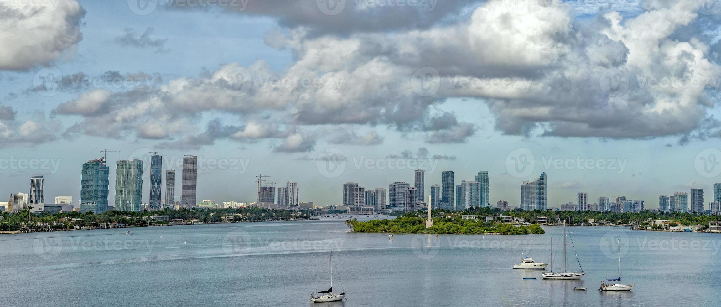 sunset miami downtown view panorama photo