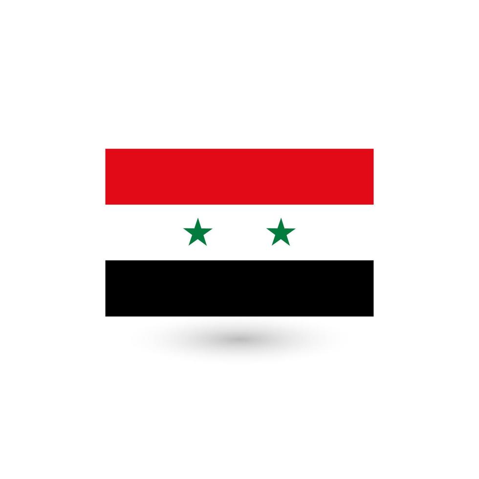 el nacional bandera de sirio árabe república un rojo bandera presentando un verde estrellas etiqueta pegatina Insignia nacional vector
