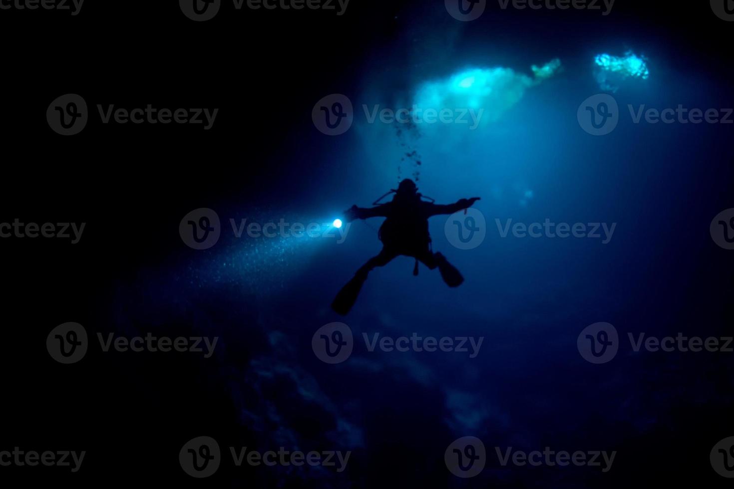 cenotes cave diving in the pit photo
