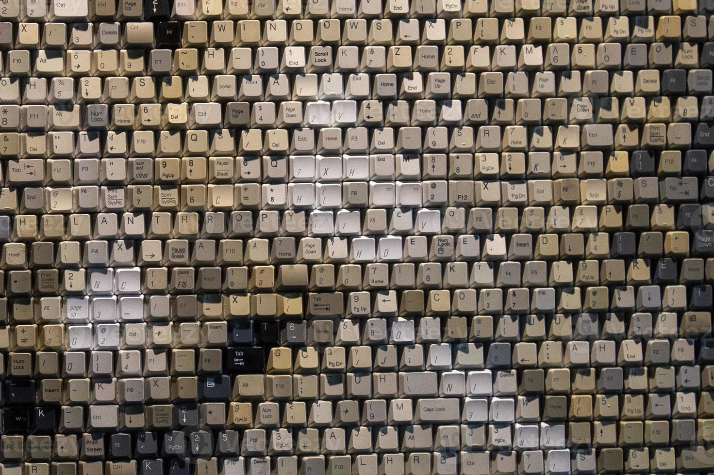 Detalle de los botones del teclado de la computadora antigua foto