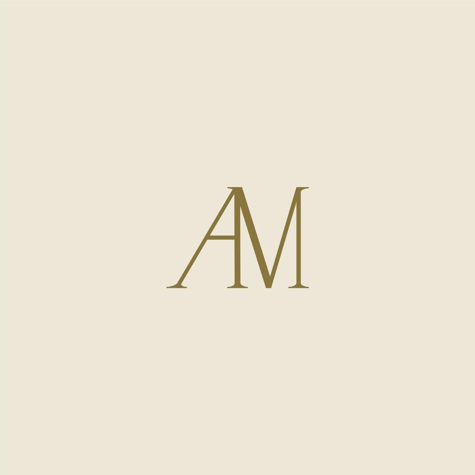Minimalist and elegant AM letter with Serif style logo design vector. perfect for fashion, cosmetic, branding, and creative studio vector