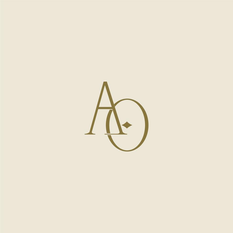 Minimalist and elegant AO letter with Serif style logo design vector. perfect for fashion, cosmetic, branding, and creative studio vector