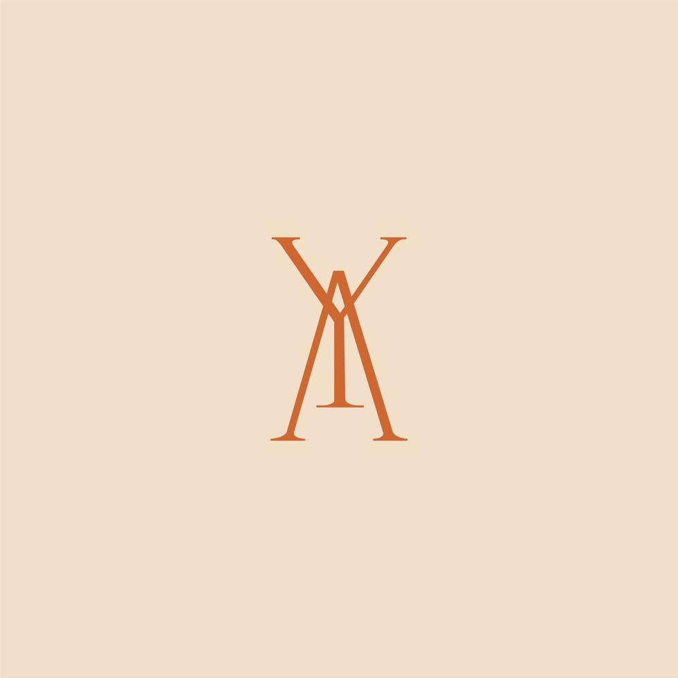 Minimalist and elegant AY letter with Serif style logo design vector. perfect for fashion, cosmetic, branding, and creative studio vector