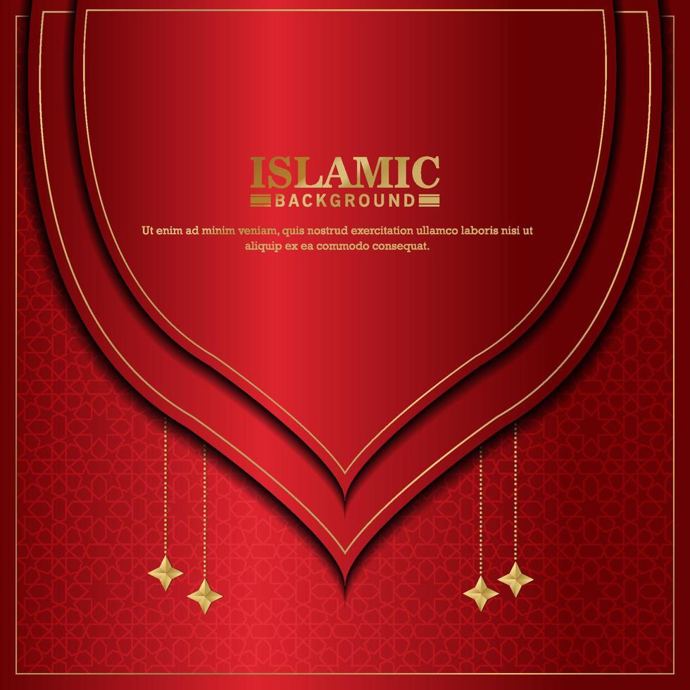 Modern islamic banner with white background and islamic decoration vector