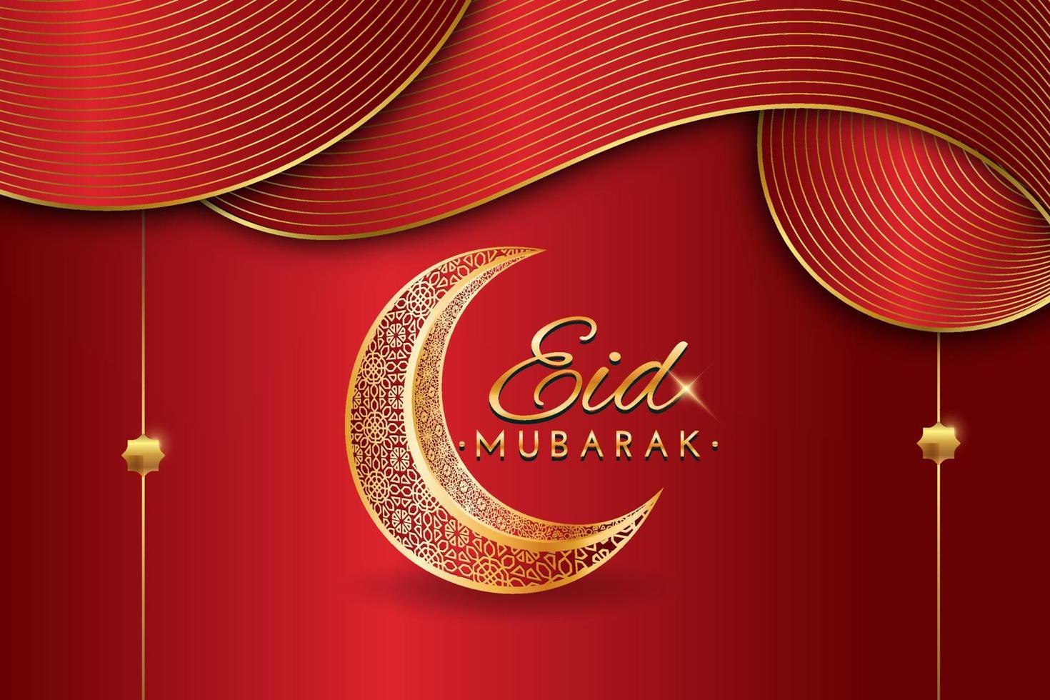 eid Mubarak saludo antecedentes islámico modelo vector diseño con hermosa Arábica caligrafía