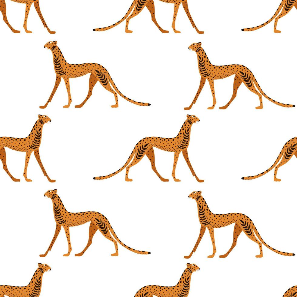 Leopard, cheetah seamless pattern. Vector illustration