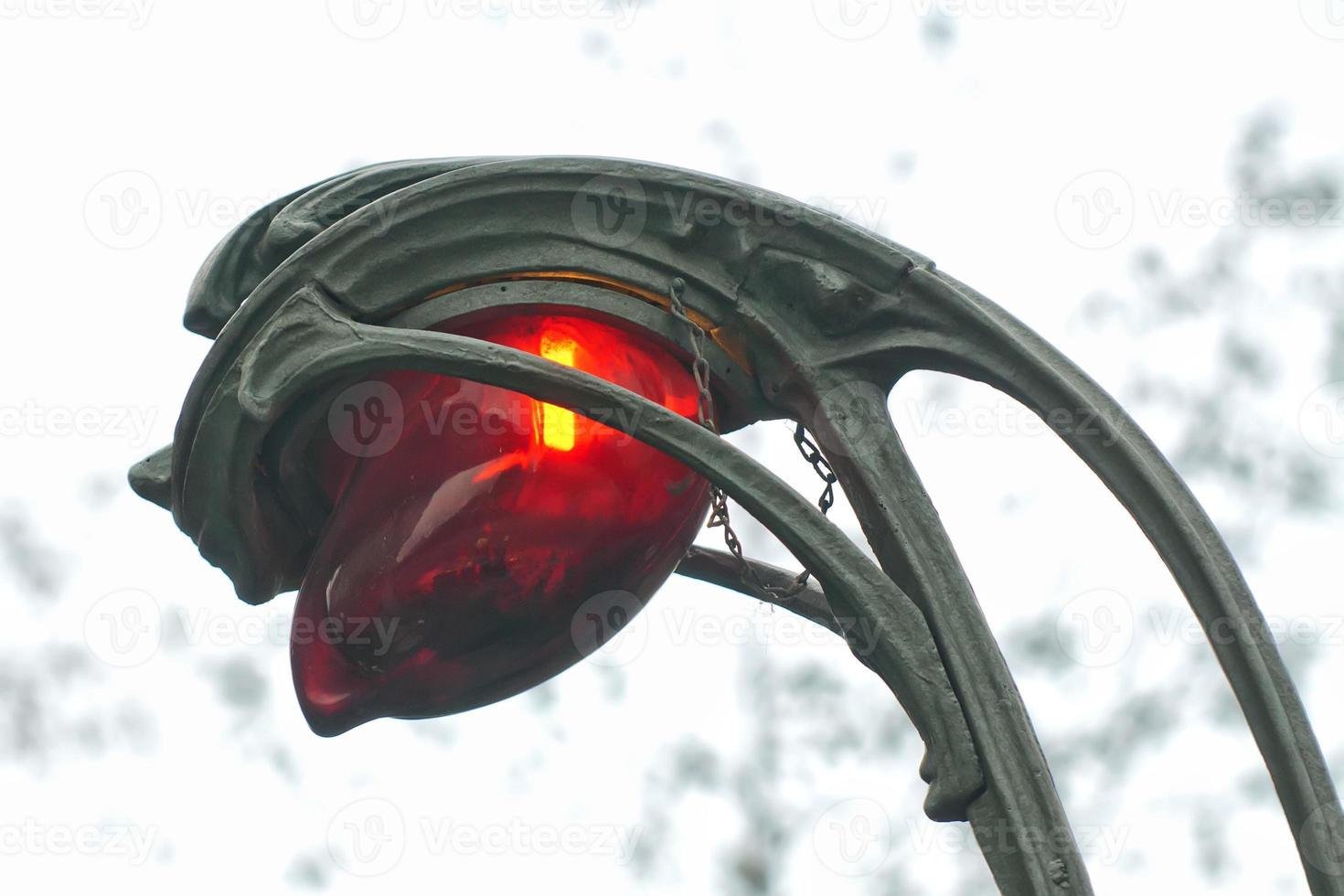 Paris Metro Metropolitain red lamp photo