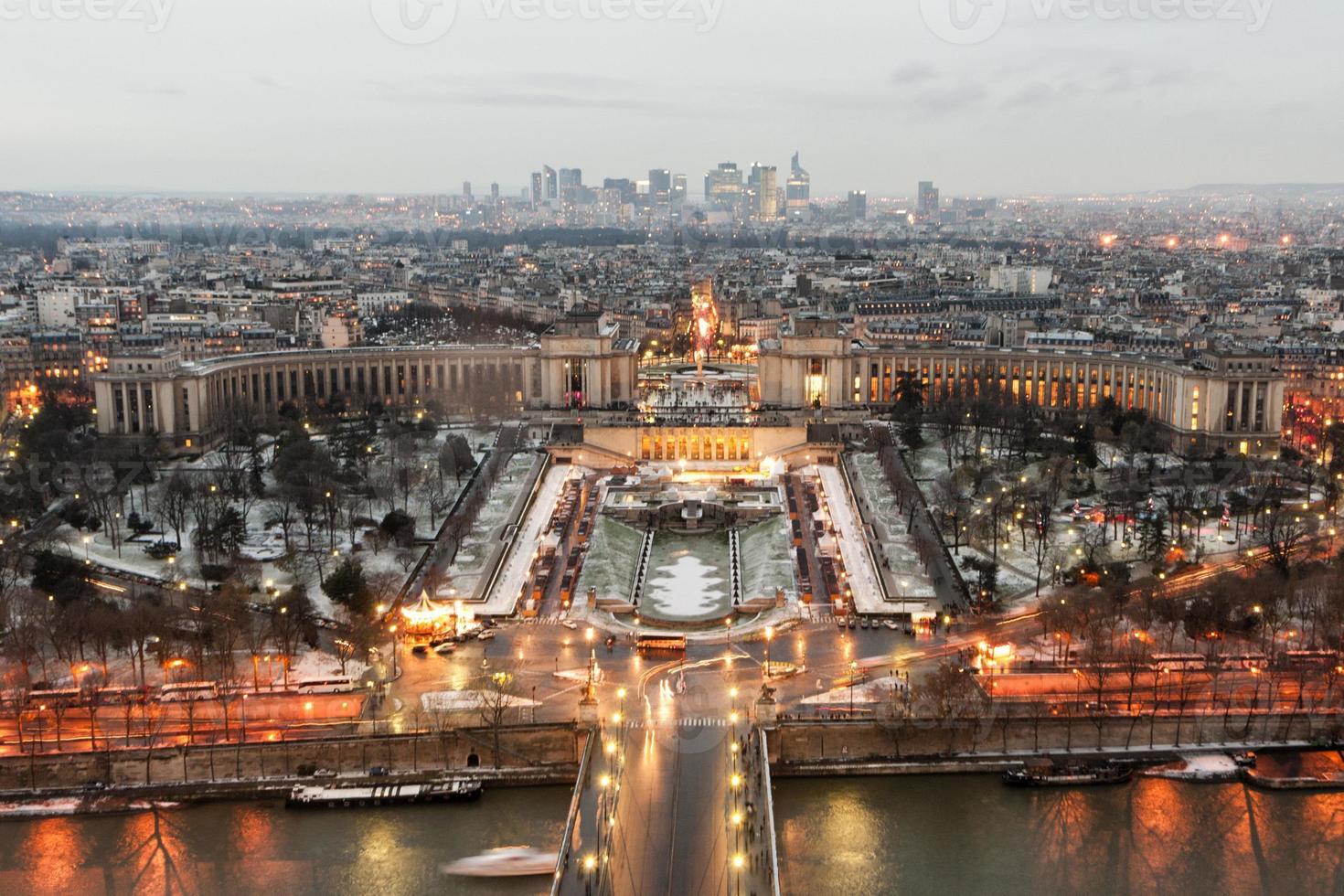 Paris tour eiffel view after sunset photo