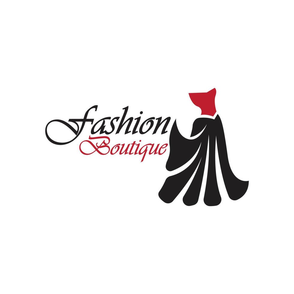 Beautiful dress woman logo simple creative for boutique fashion shop logo vector