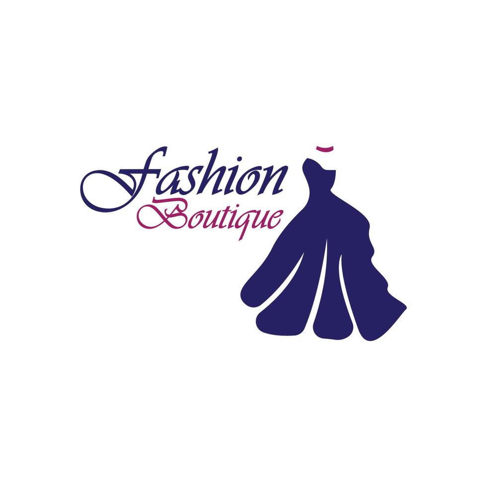 Beautiful dress woman logo simple creative for boutique fashion shop logo vector