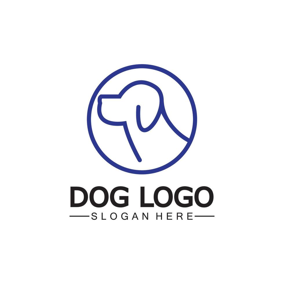 perro logo y icono diseño vector ilustración