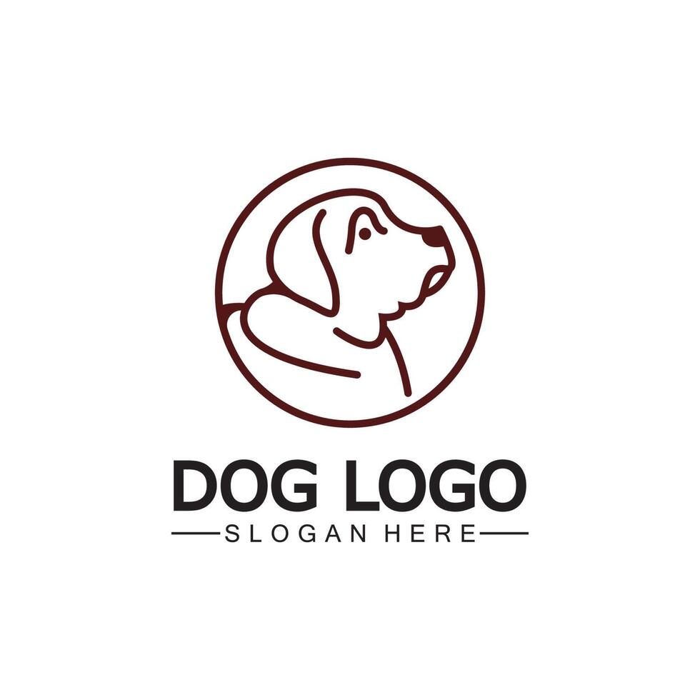 perro logo y icono diseño vector ilustración