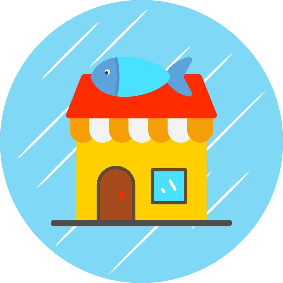 diseño de icono de vector de tienda de pescado