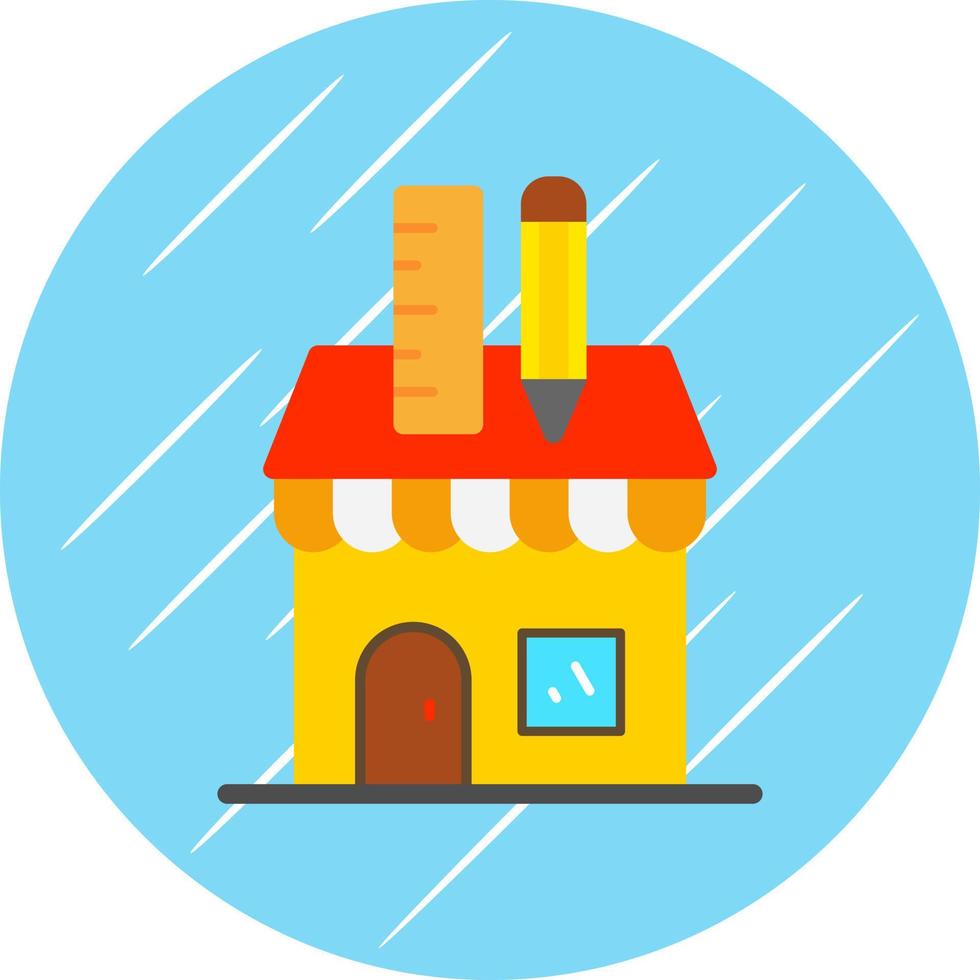 Stationery Shop Vector Icon Design