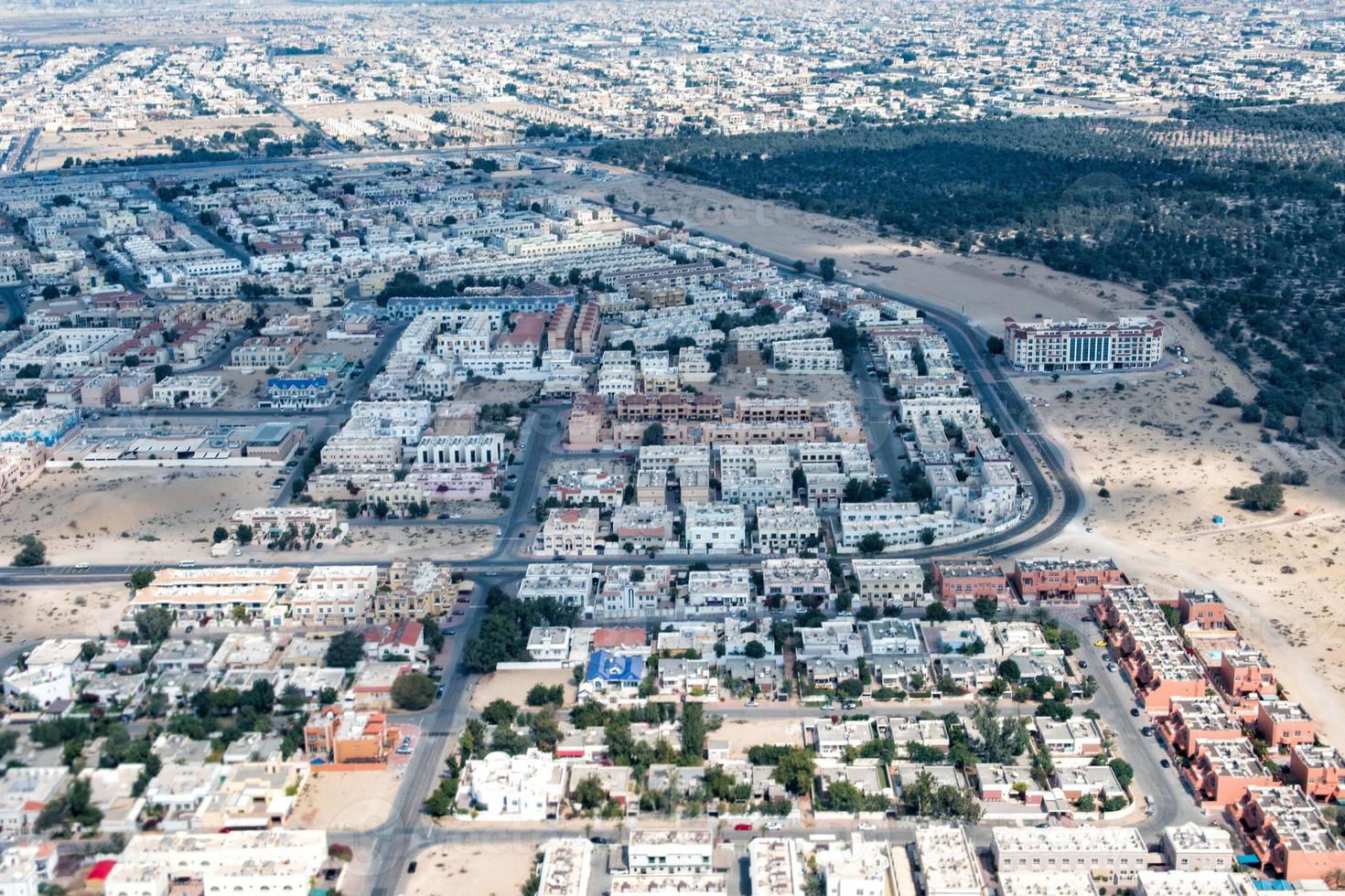 dubai town aerial view panorama photo