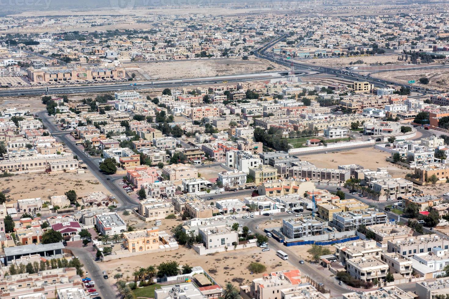 dubai town aerial view panorama photo