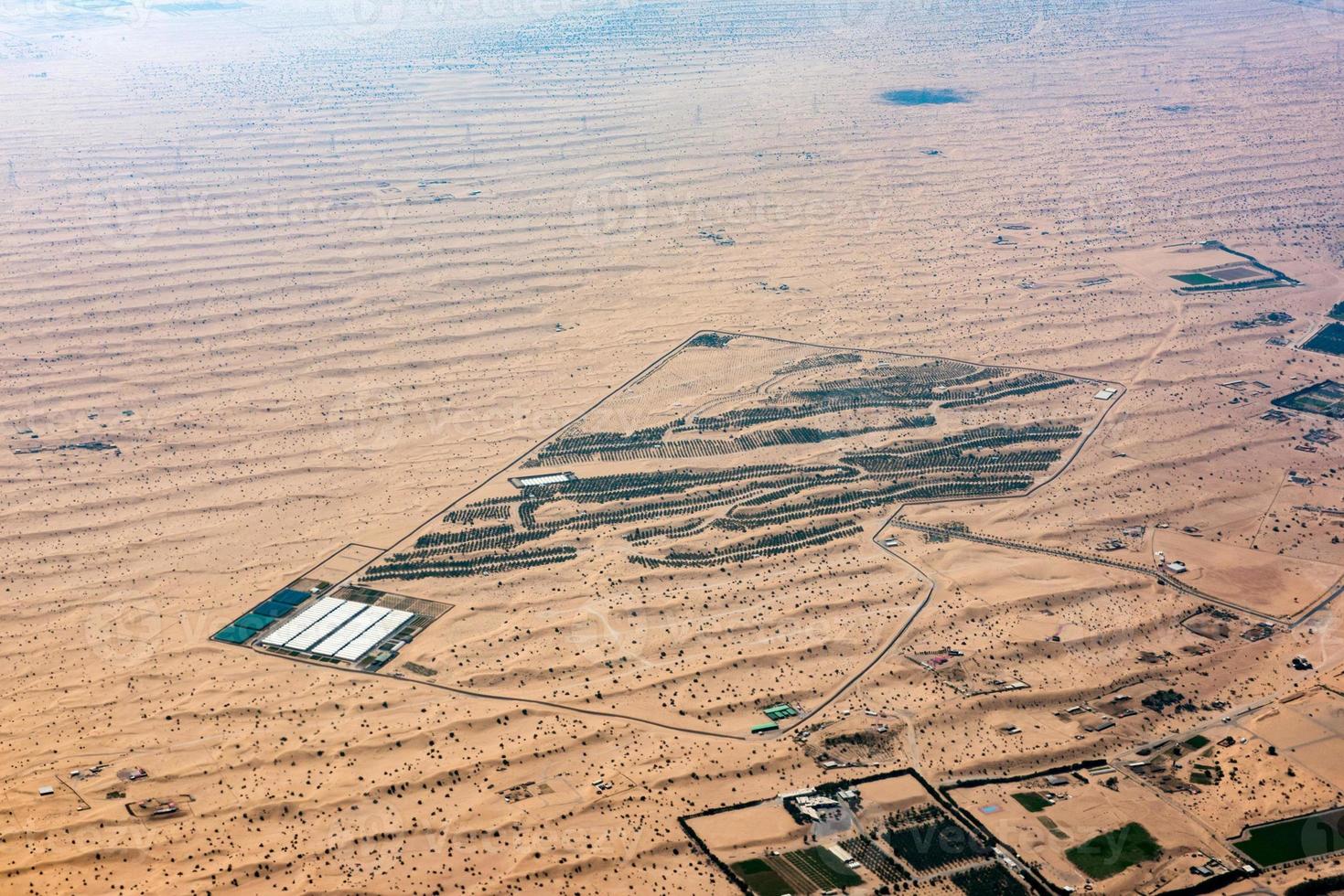 Desierto Arábica asentamiento aéreo ver paisaje foto