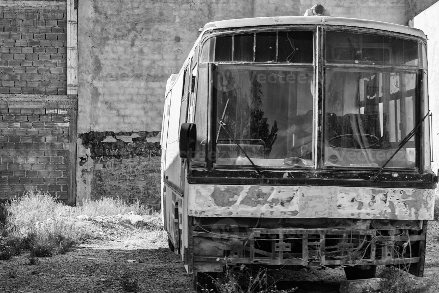 old rusted abandoned bus coach photo