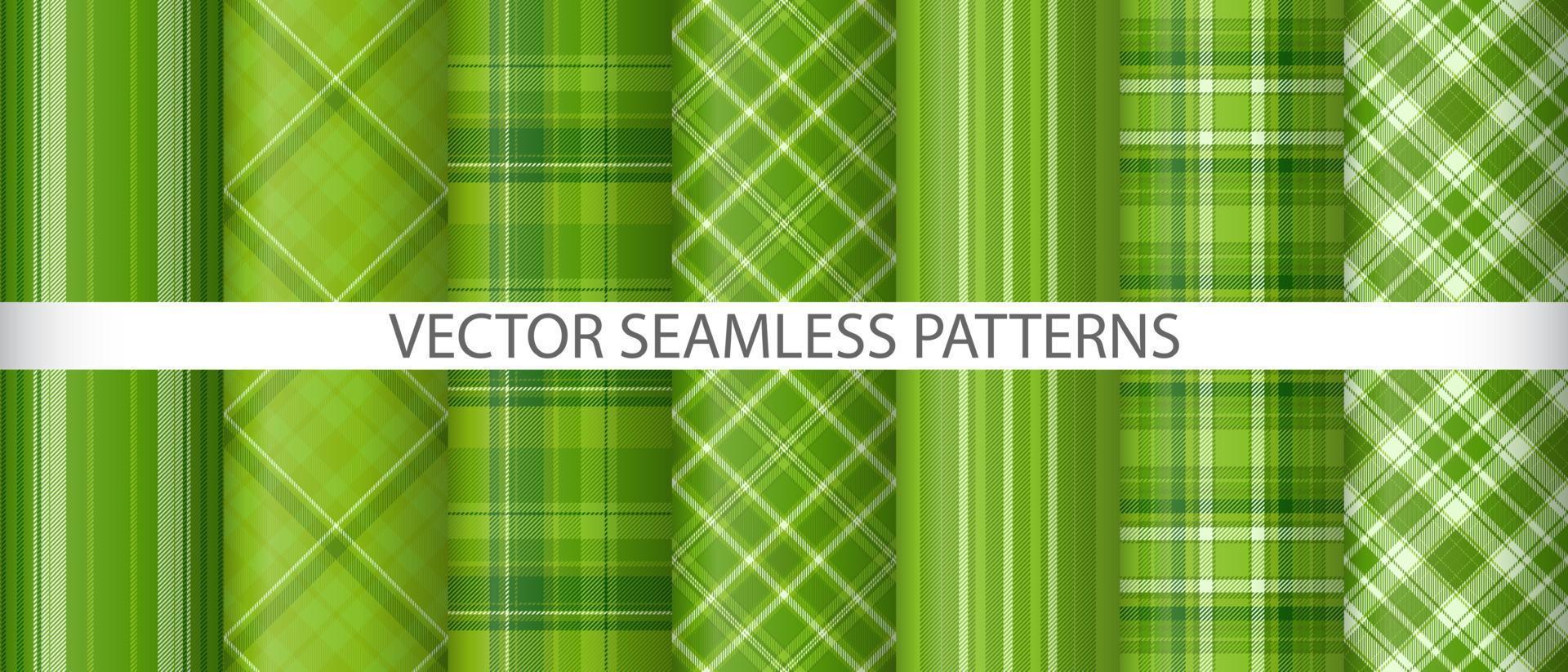 Set fabric vector textile. Plaid pattern check. Background texture seamless tartan.