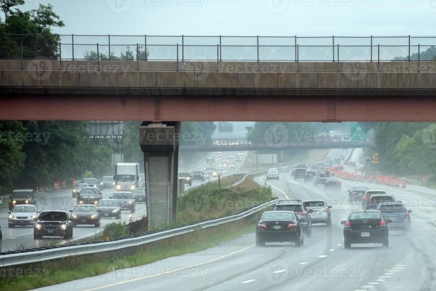 WASHINGTON, USA - JUNE, 23 2016 Maryland congested highway on rainy day photo