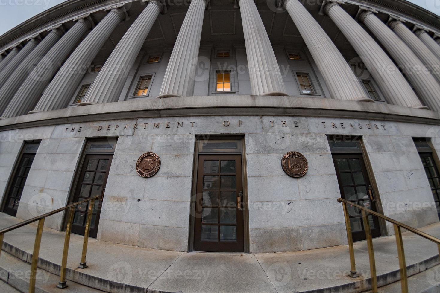 treasury department building in washington view detail photo