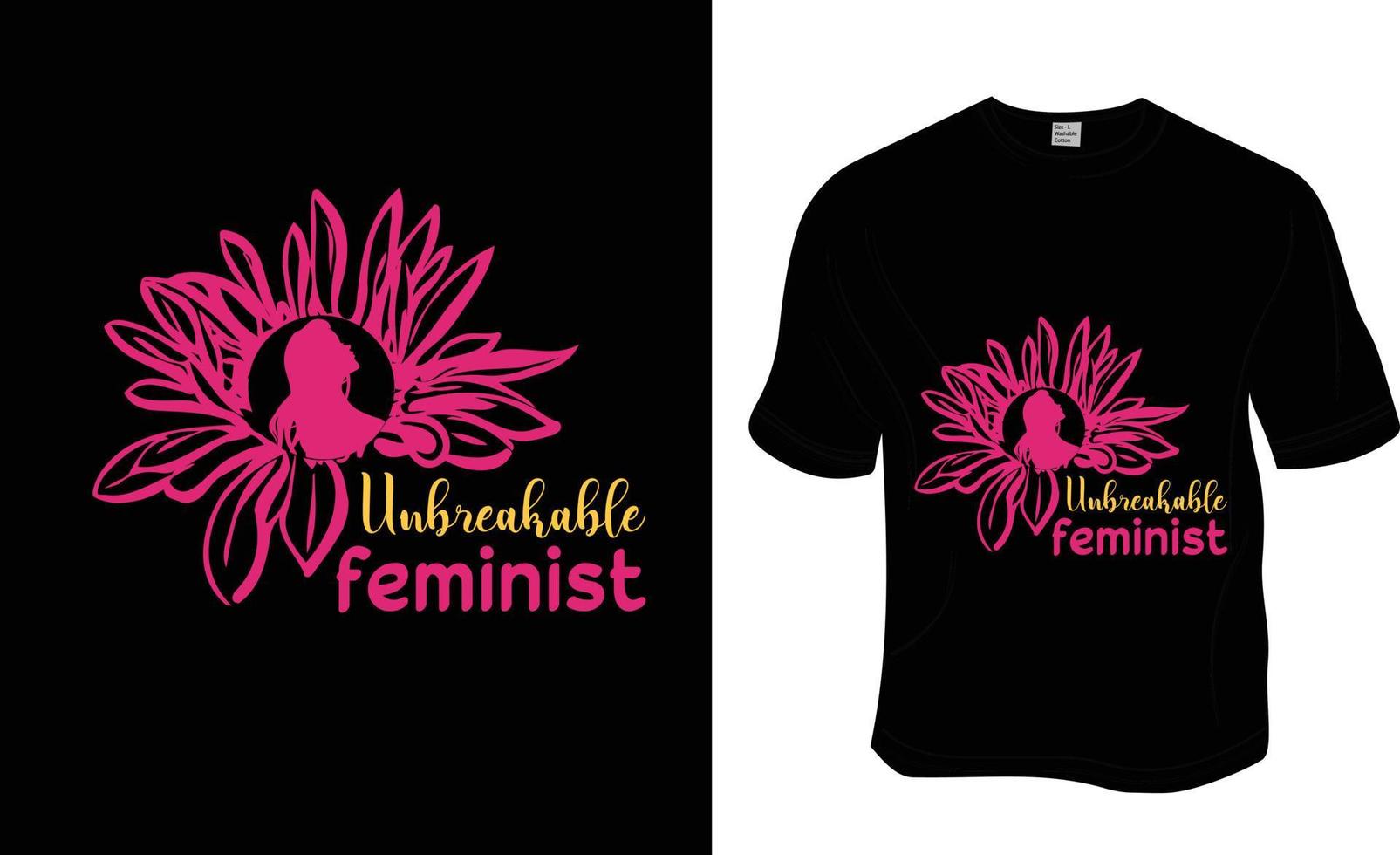 Unbreakable feminist, Mom lover, 8th march, and strong women's t-shirt design.Ready to print for apparel, poster, and illustration. Modern, simple, lettering. vector