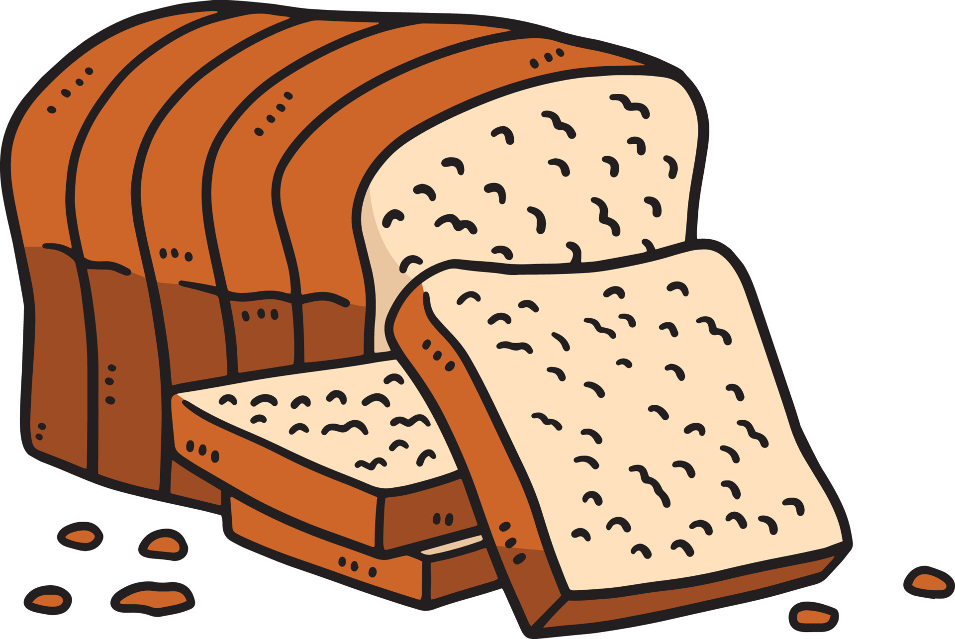Ramadan Slice Loaf Bread Cartoon Colored Clipart 20201030 Vector Art at