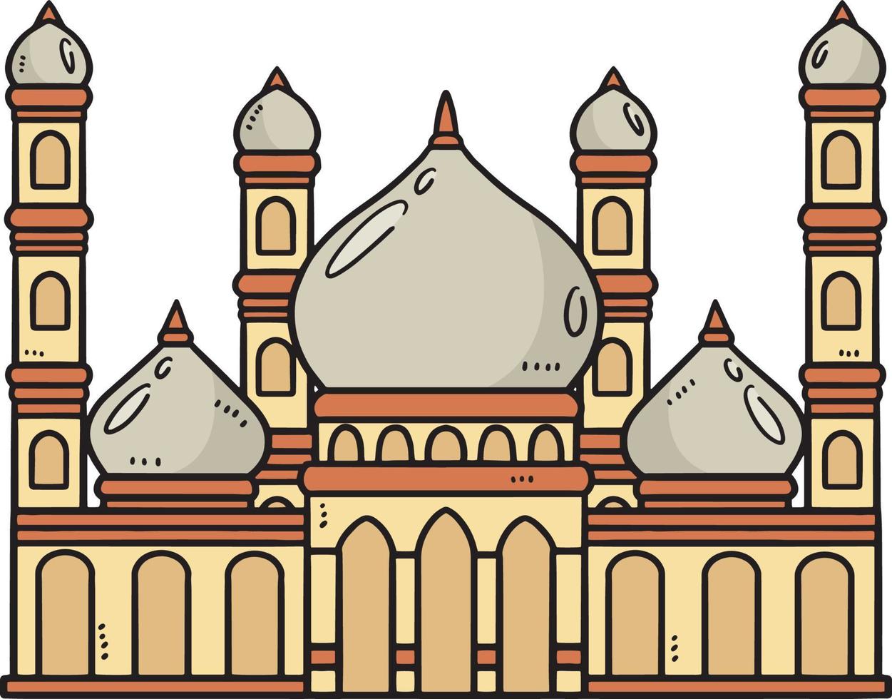 Ramadan Mosque Cartoon Colored Clipart vector