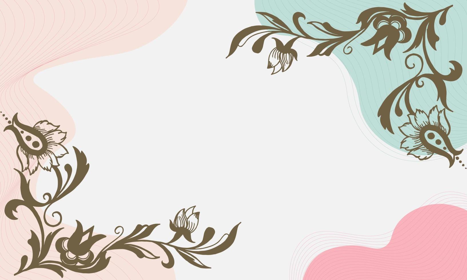 modern style and good looking Floral hand drawn background vector