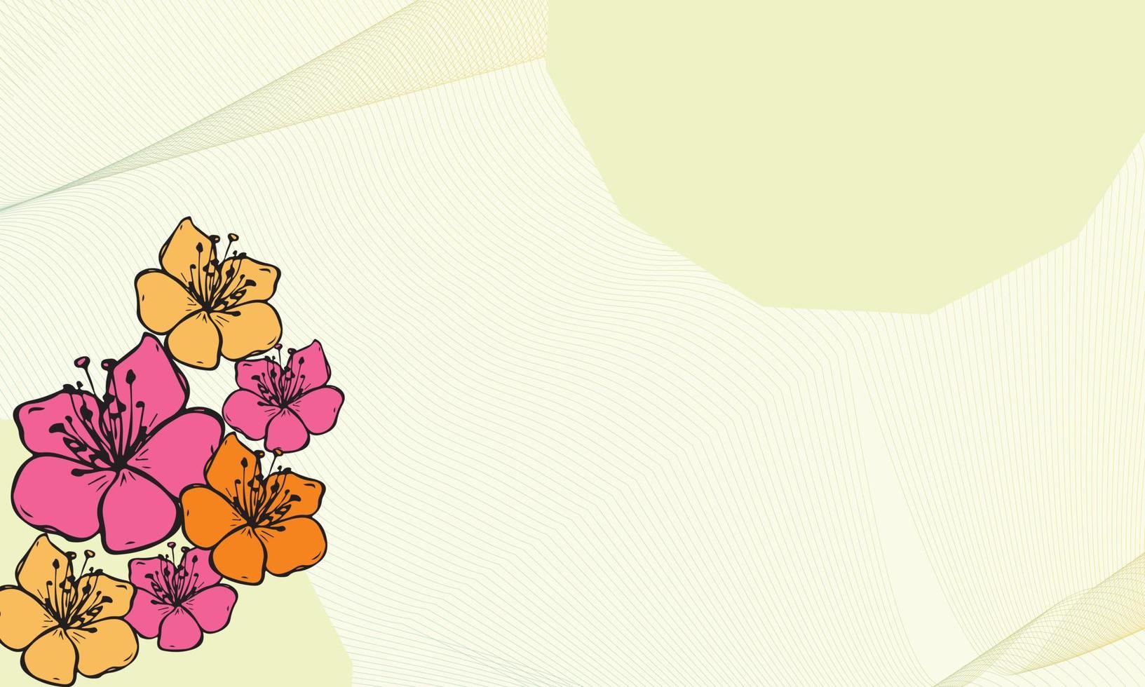 new style sketch pink and orange flower background vector