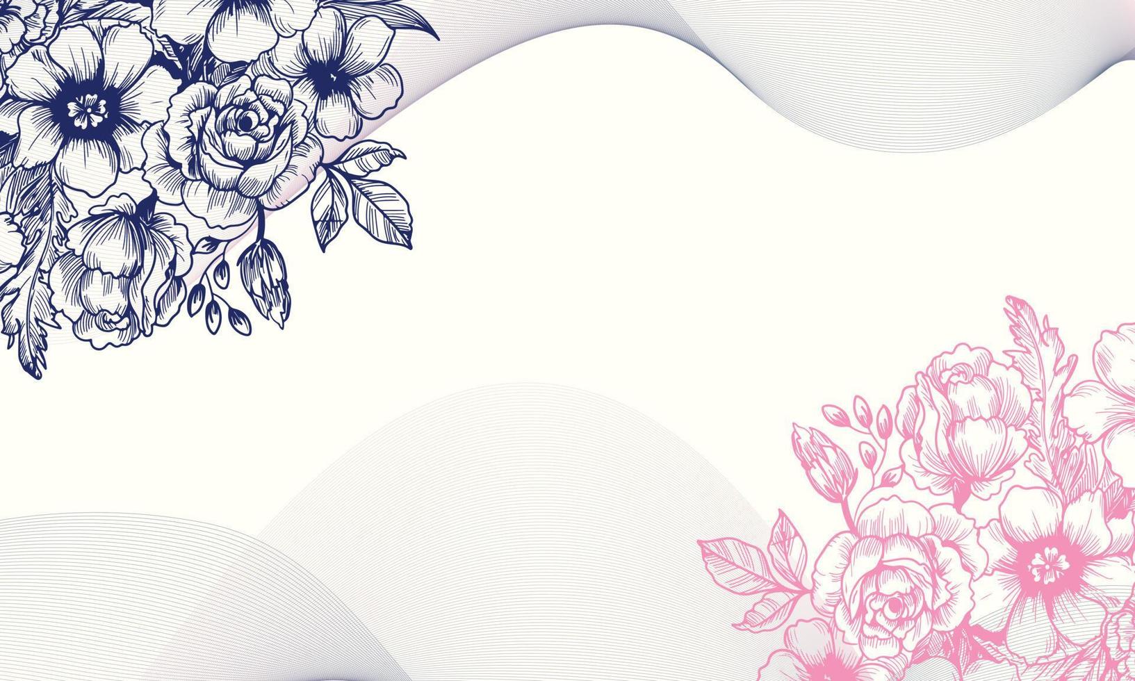 banner background of creative minimalist hand draw illustrations floral vector