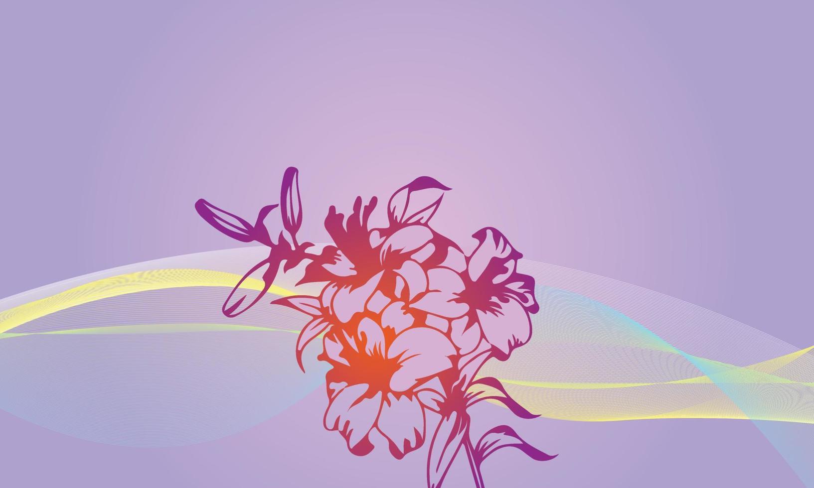 vector Sketch line flower background with modern style