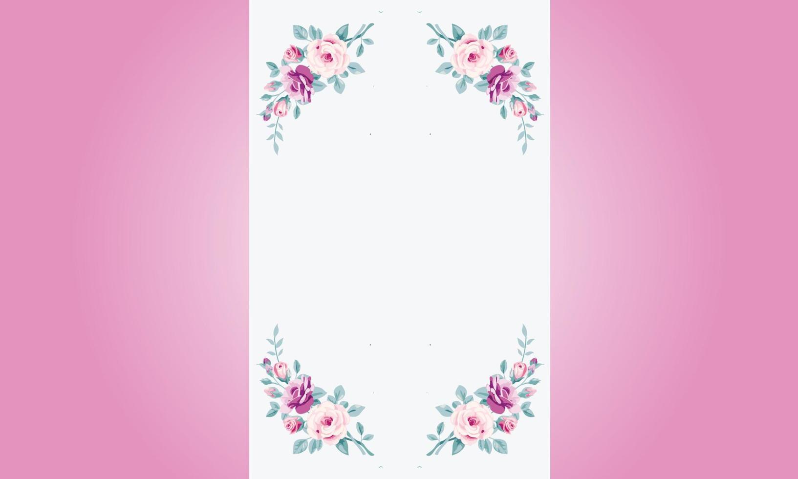 white frame decorative vector style flower background