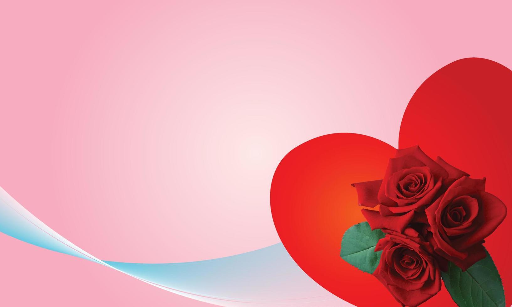 romantic and realistic beautiful red rose floral background vector