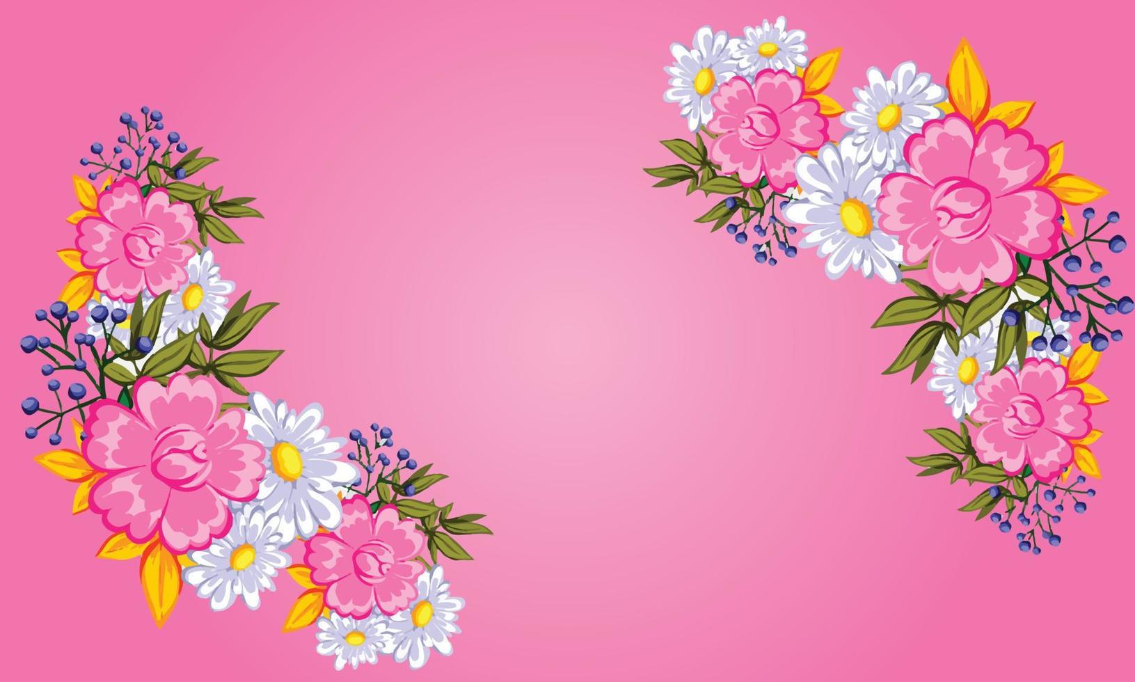 Beautiful flower background with good looking  flowers vector