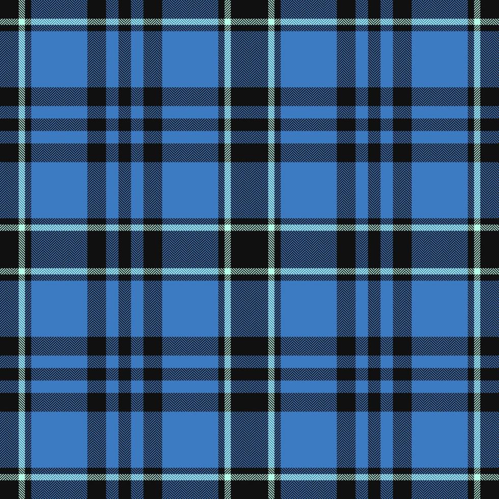 Plaid seamless pattern in blue. Check fabric texture. Vector textile print.