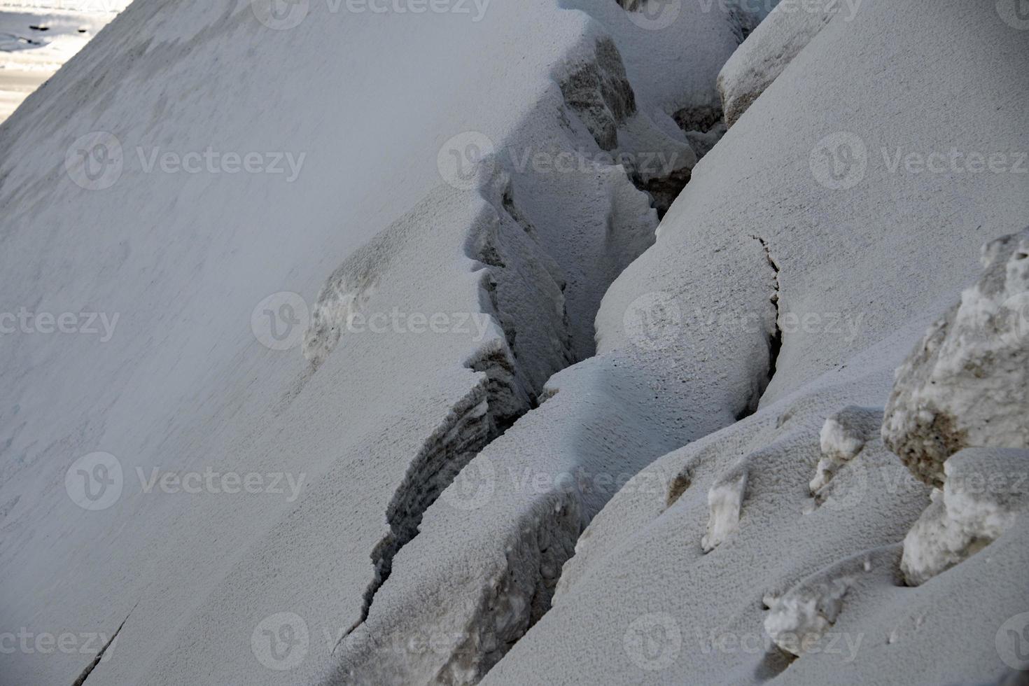 hielo nieve grieta grieta foto