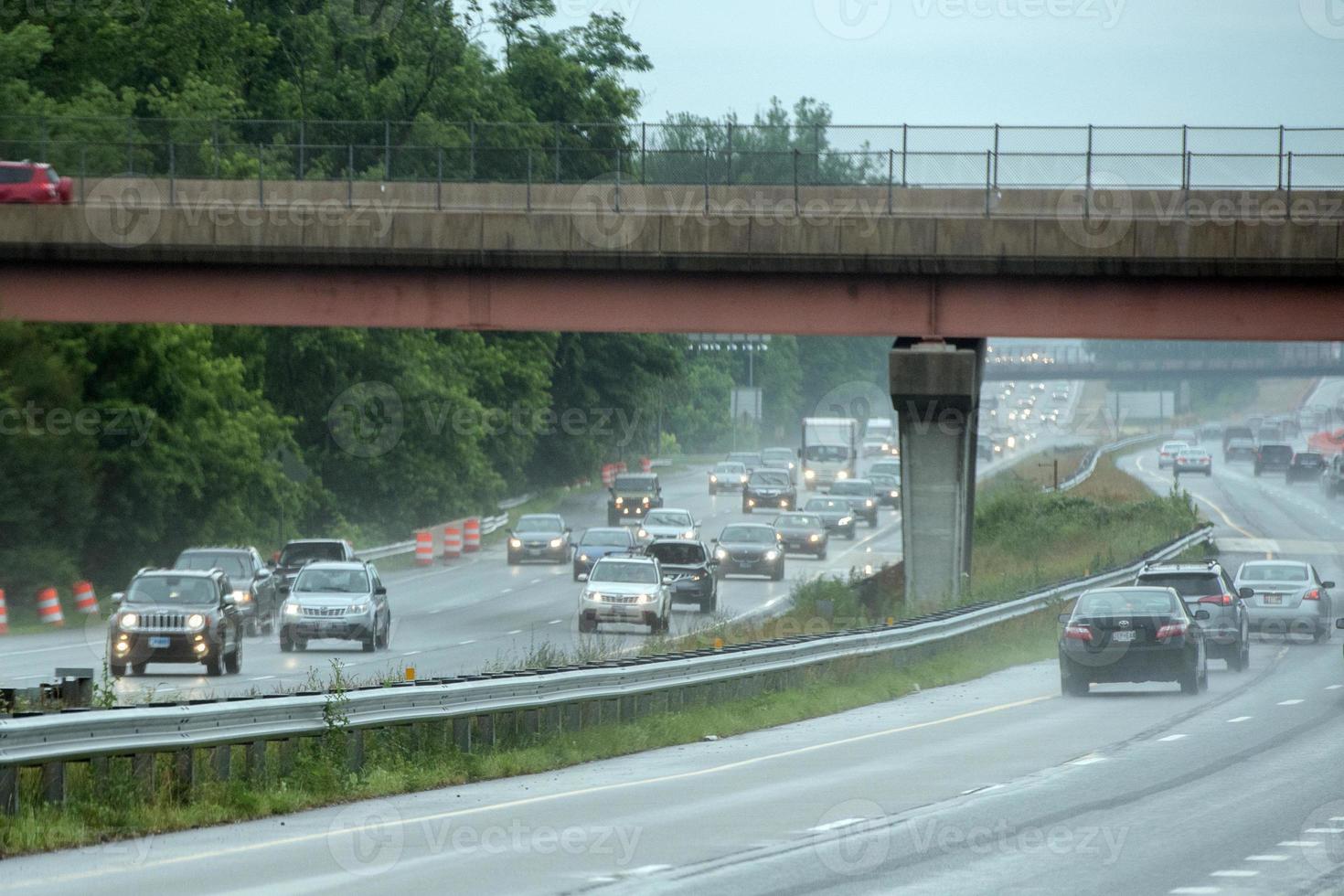 WASHINGTON, USA - JUNE, 23 2016 Maryland congested highway on rainy day photo