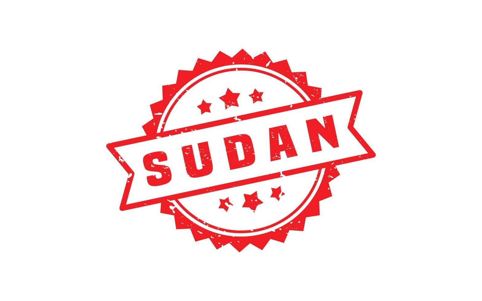 SUDAN stamp rubber with grunge style on white background vector