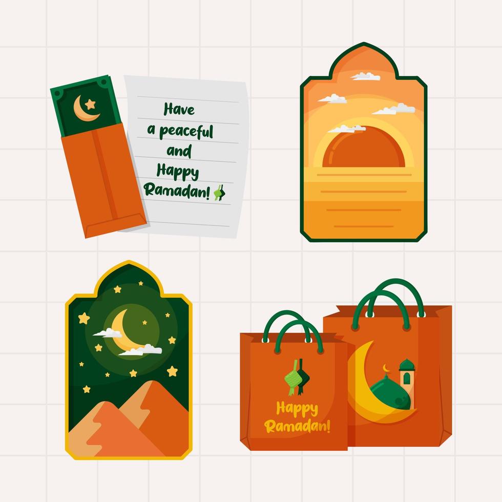 Islamic Ramadan Element Collections in Flat Illustration vector