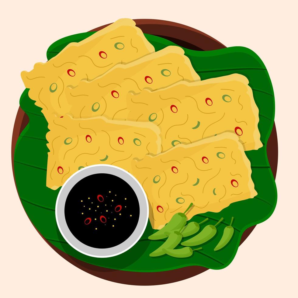 Vector illustration of Fried Tempe Mendoan for Takjil in the Month of Ramadan-01