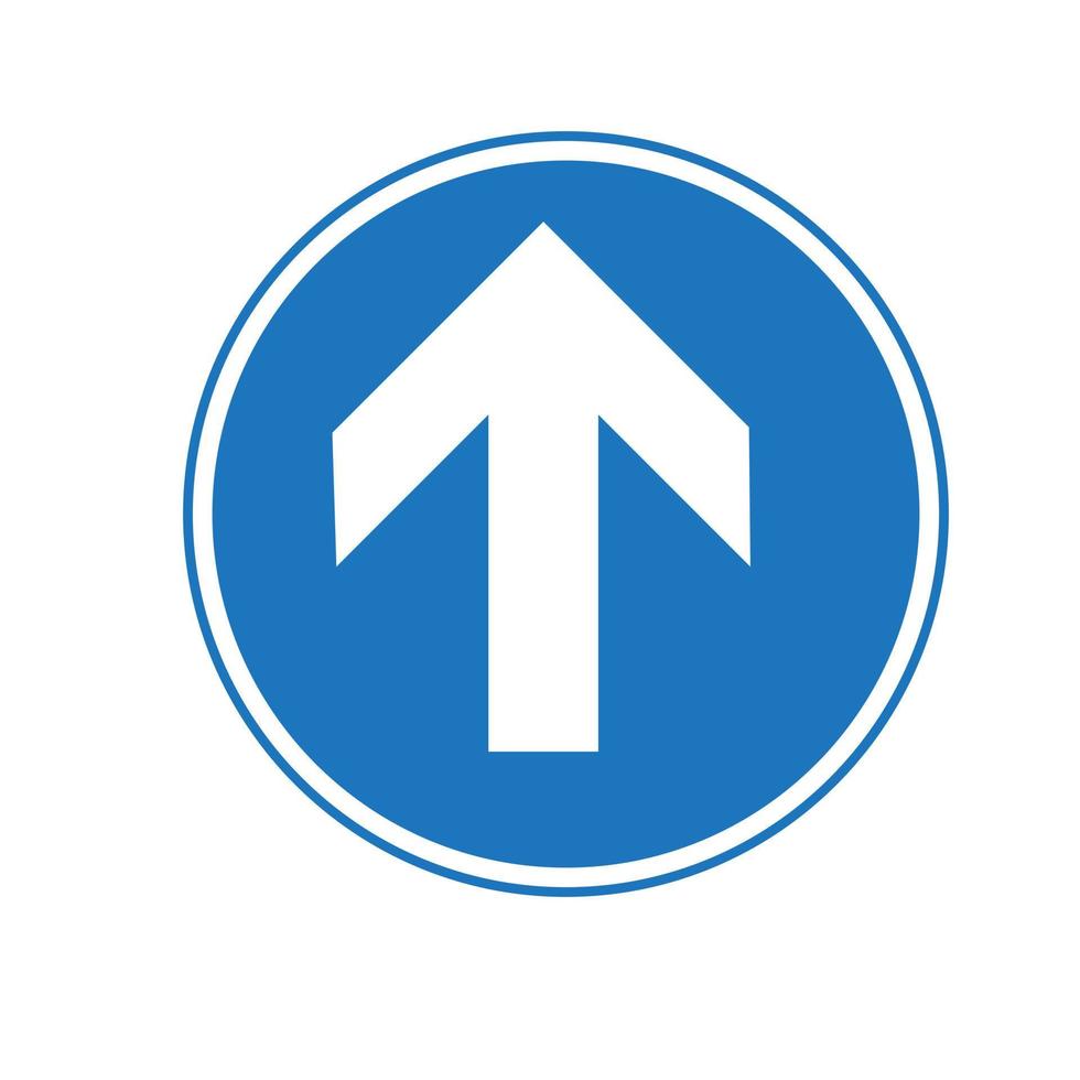 A road sign showing direction straight. vector