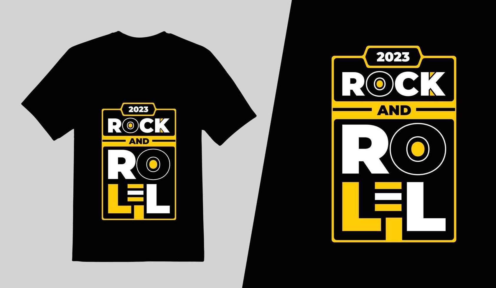 Rock And Roll Typography T Shirt Design, Lettering Quotes T Shirt Template, Pro Vector