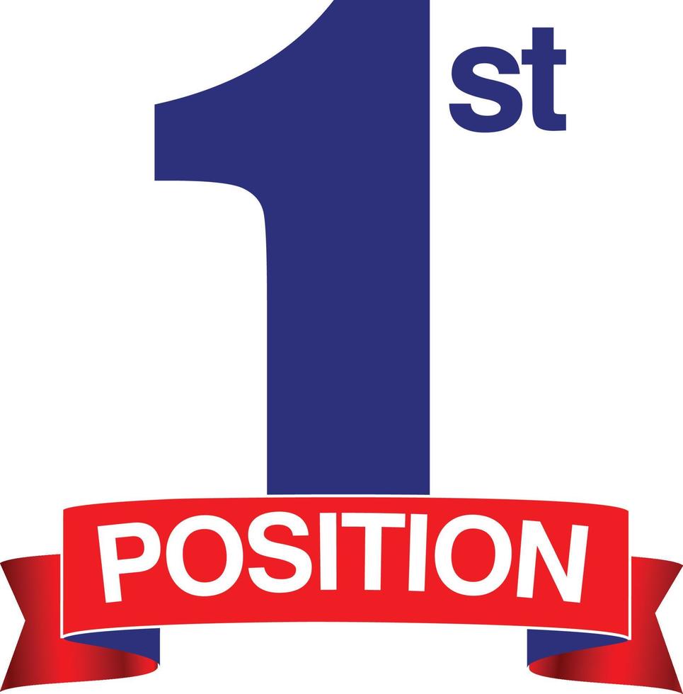 1st Position , Number one first place winner label vector
