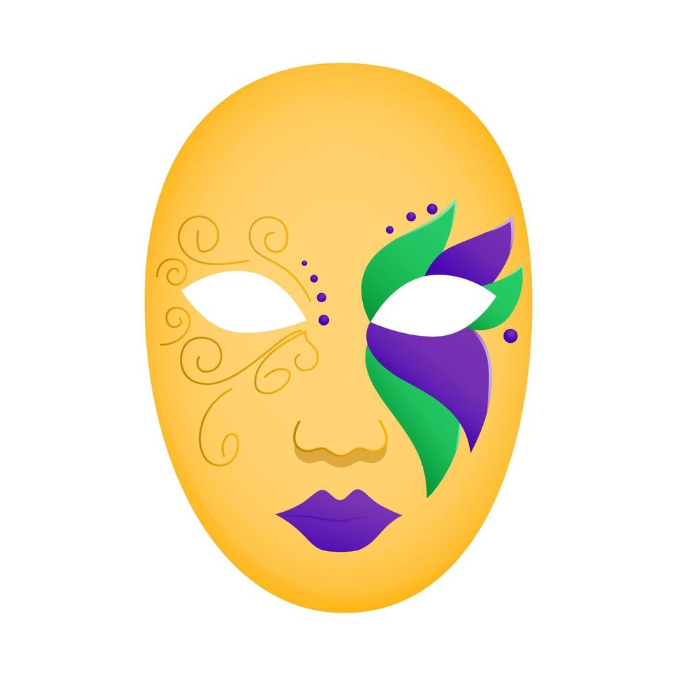 Carnival mask vector illustration. Full face masquerade decoration. Carnival symbol.