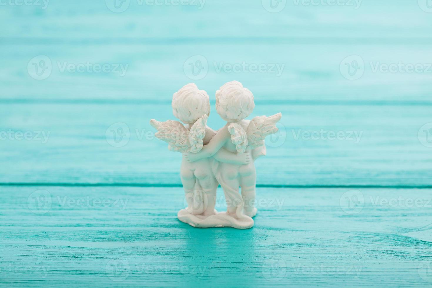 figurines of little angels, valentine's day concept photo