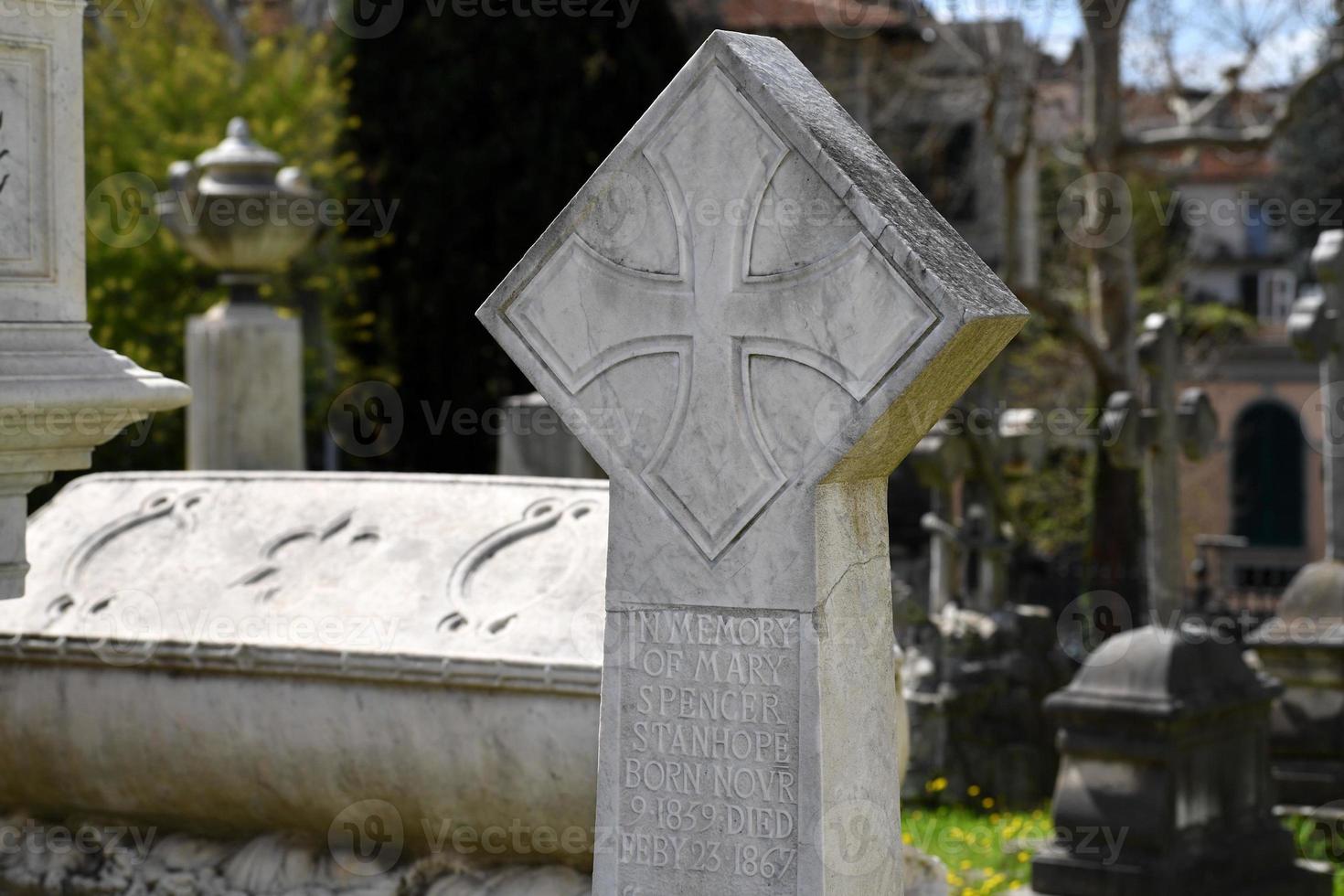 English Cemetery in Florence wonderful statues photo