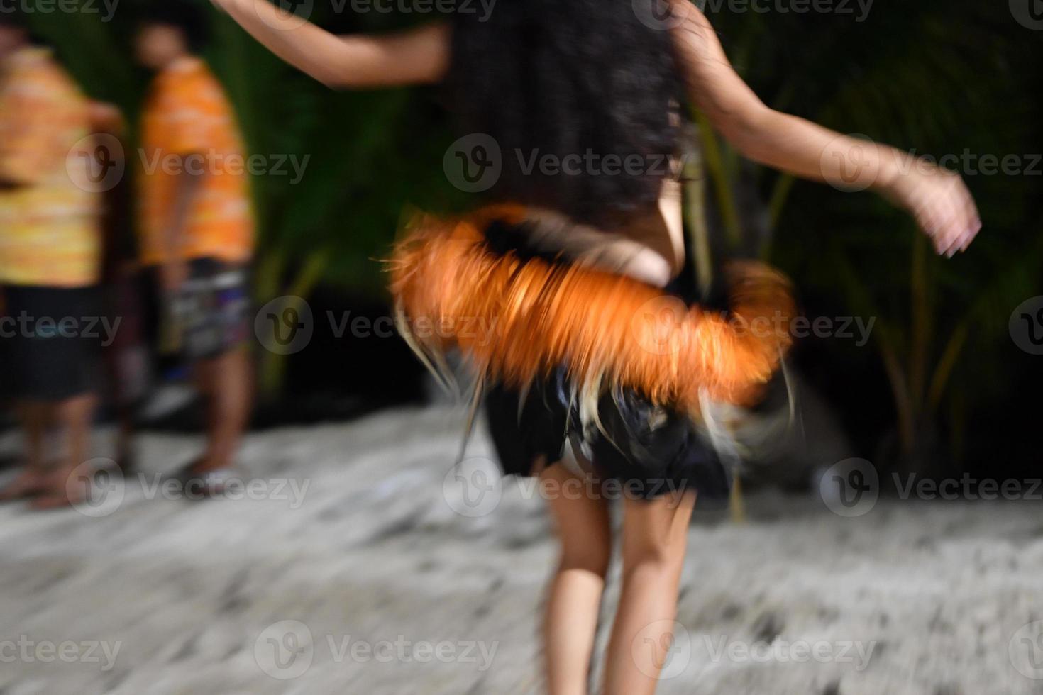 Polynesian dancer hula move effect photo